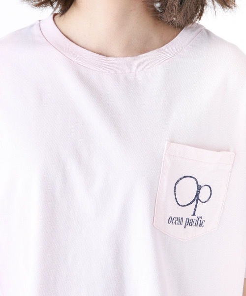 Ocean Pacific（オーシャンパシフィック）の「【OP】レディースバックプリント半袖Tシャツ/バックプリント ポケT サーフ（Tシャツ/カットソー・レディース・ブラック/ライトピンク/ホワイト・MEDIUM/LARGE）」の12枚目の写真