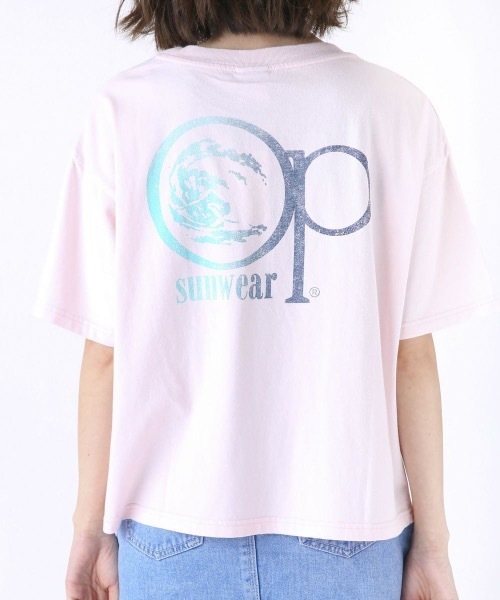 Ocean Pacific（オーシャンパシフィック）の「【OP】レディースバックプリント半袖Tシャツ/バックプリント ポケT サーフ（Tシャツ/カットソー・レディース・ブラック/ライトピンク/ホワイト・MEDIUM/LARGE）」の11枚目の写真