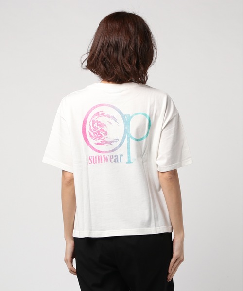 Ocean Pacific（オーシャンパシフィック）の「【OP】レディースバックプリント半袖Tシャツ/バックプリント ポケT サーフ（Tシャツ/カットソー・レディース・ブラック/ライトピンク/ホワイト・MEDIUM/LARGE）」の7枚目の写真