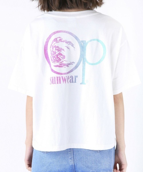 Ocean Pacific（オーシャンパシフィック）の「【OP】レディースバックプリント半袖Tシャツ/バックプリント ポケT サーフ（Tシャツ/カットソー・レディース・ブラック/ライトピンク/ホワイト・MEDIUM/LARGE）」の6枚目の写真
