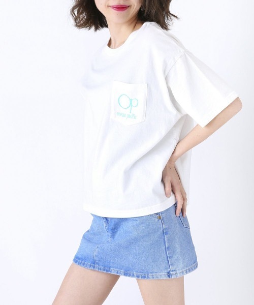 Ocean Pacific（オーシャンパシフィック）の「【OP】レディースバックプリント半袖Tシャツ/バックプリント ポケT サーフ（Tシャツ/カットソー・レディース・ブラック/ライトピンク/ホワイト・MEDIUM/LARGE）」の5枚目の写真
