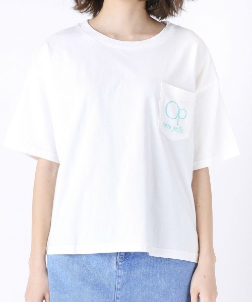Ocean Pacific（オーシャンパシフィック）の「【OP】レディースバックプリント半袖Tシャツ/バックプリント ポケT サーフ（Tシャツ/カットソー・レディース・ブラック/ライトピンク/ホワイト・MEDIUM/LARGE）」の4枚目の写真