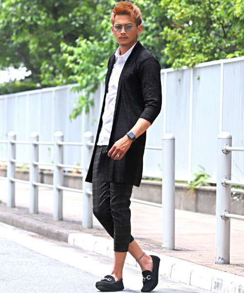 LUXSTYLE(ラグスタイル)の「総柄ツイルストレッチクロップドパンツ(その他パンツ・メンズ・チェック/ストライプ/チャコール・S/M/L/XL)」の11枚目の写真