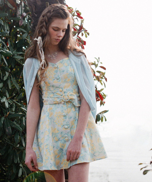 Supreme La La シュープリームララ の Supreme La La オリジナル花柄 ブラッシュフラワーフレアーワンピース ワンピース Wear