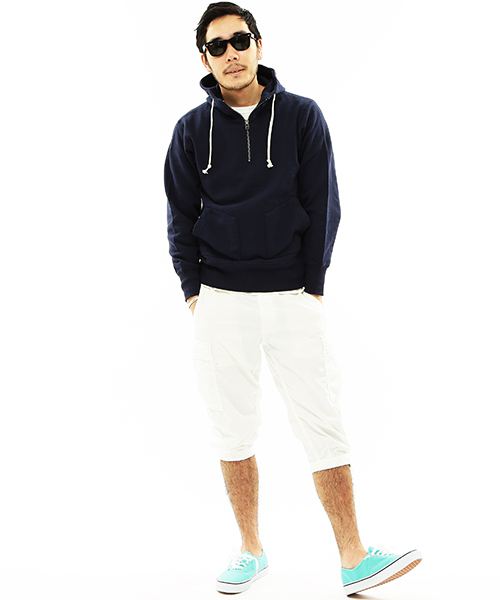 Healthknit（ヘルスニット）の「【WEB限定】Healthknit /ハーフジップ プルオーバーパーカー（スウェット・メンズ・ネイビー/オフホワイト/グレー・LARGE/SMALL/MEDIUM）」の13枚目の写真