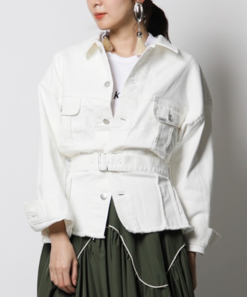Lee(リー)の「【Lee】WAIST MARK JACKET(デニムジャケット)」|オフホワイト