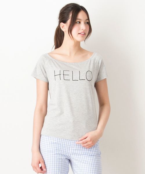 VIS（ビス）の「ロゴプリント入りプルオーバー（Tシャツ/カットソー・レディース・グレー/ホワイト/ネイビー・MEDIUM）」の3枚目の写真