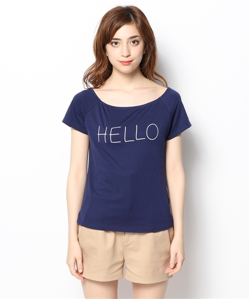 VIS（ビス）の「ロゴプリント入りプルオーバー（Tシャツ/カットソー・レディース・グレー/ホワイト/ネイビー・MEDIUM）」の4枚目の写真