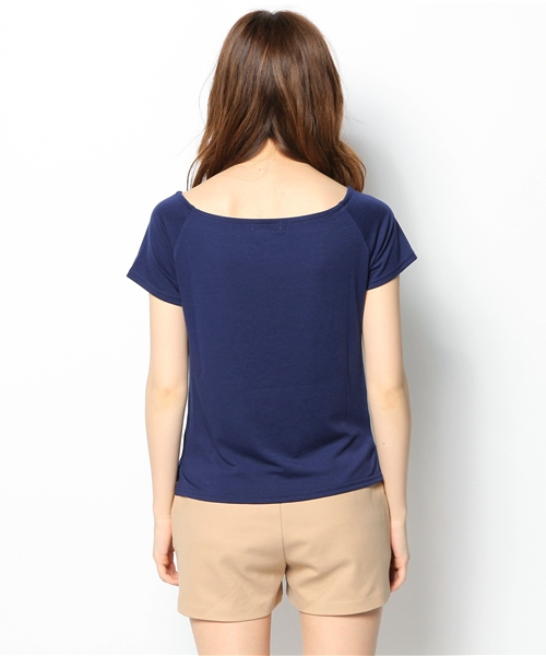 VIS（ビス）の「ロゴプリント入りプルオーバー（Tシャツ/カットソー・レディース・グレー/ホワイト/ネイビー・MEDIUM）」の6枚目の写真