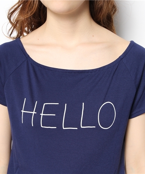 VIS（ビス）の「ロゴプリント入りプルオーバー（Tシャツ/カットソー・レディース・グレー/ホワイト/ネイビー・MEDIUM）」の7枚目の写真