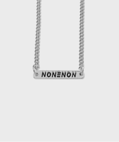NONENON(ノンノン)の「『NONENON』TAB NECKLACE / ノンノン タブ デザイン ロゴ チェーン ネックレス(ネックレス・メンズ・シルバー・SMALL/MEDIUM/LARGE)」の3枚目の写真