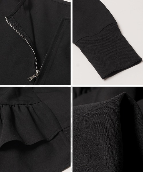 coca（coca）（コカ）の「バックフリルノーカラージャケット（ノーカラーコート・レディース・ブラック・ONE SIZE）」の3枚目の写真