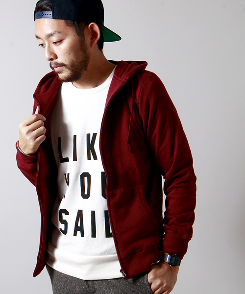 WEGO(ウィゴー)の「WEGO/ZIPパーカー(パーカー・メンズ・ホワイト/ブラック/杢グレー/ネイビー/ロイヤルブルー/ワイン・LARGE/MEDIUM/SMALL)」の1枚目の写真