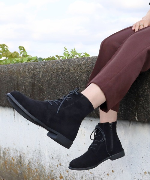 AAA+（サンエープラス）の「AAA / 美シルエットレースアップブーツ(3592-SA)　ショートブーツ（ブーツ・レディース・ブラック/ダークブラウン/ブラック系その他/アイボリー・LL/SS/S/M/L/XL）」の4枚目の写真