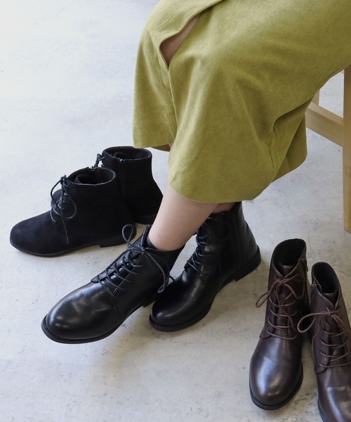 AAA+（サンエープラス）の「AAA / 美シルエットレースアップブーツ(3592-SA)　ショートブーツ（ブーツ・レディース・ブラック/ダークブラウン/ブラック系その他/アイボリー・LL/SS/S/M/L/XL）」の11枚目の写真