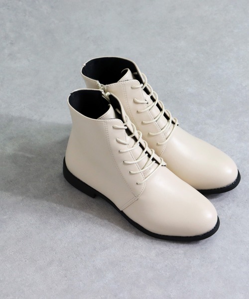 AAA+（サンエープラス）の「AAA / 美シルエットレースアップブーツ(3592-SA)　ショートブーツ（ブーツ・レディース・ブラック/ダークブラウン/ブラック系その他/アイボリー・LL/SS/S/M/L/XL）」の9枚目の写真