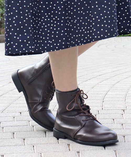 AAA+（サンエープラス）の「AAA / 美シルエットレースアップブーツ(3592-SA)　ショートブーツ（ブーツ・レディース・ブラック/ダークブラウン/ブラック系その他/アイボリー・LL/SS/S/M/L/XL）」の15枚目の写真