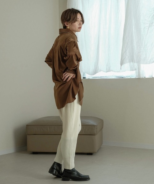 Bab(バブ)の「リブニットジョガーパンツ(その他パンツ・レディース・ブラック/オフホワイト/モカ/ベージュ/ダークブラウン/ライトグレー・FREE)」の12枚目の写真