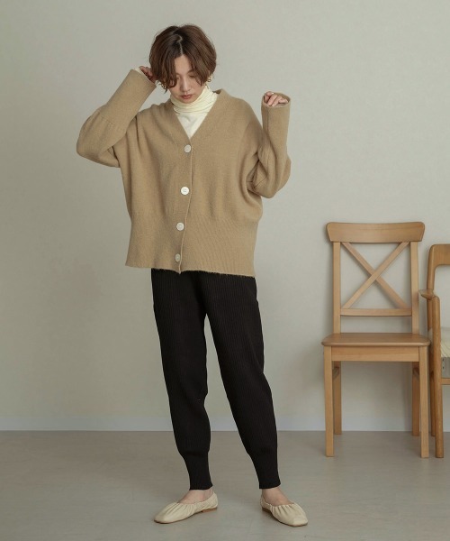 Bab(バブ)の「リブニットジョガーパンツ(その他パンツ・レディース・ブラック/オフホワイト/モカ/ベージュ/ダークブラウン/ライトグレー・FREE)」の13枚目の写真