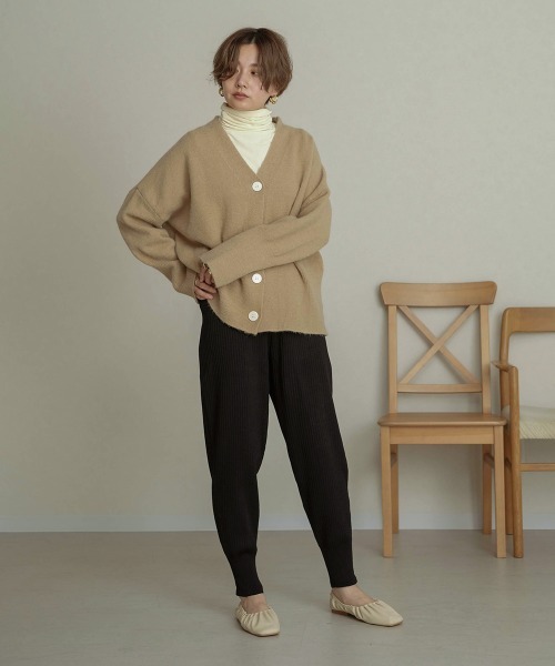 Bab(バブ)の「リブニットジョガーパンツ(その他パンツ・レディース・ブラック/オフホワイト/モカ/ベージュ/ダークブラウン/ライトグレー・FREE)」の18枚目の写真