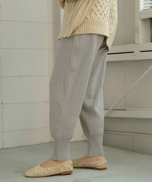 ワイドリブニットジョガーパンツ LAVA ワイドリブニットジョガーパンツ LAVA SUKALA】ダブルニットジョガー