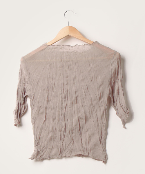 flower(フラワー)の「フェミニンシアーハーフトップ(シャツ/ブラウス・レディース・ホワイト/ベージュ・FREE)」の3枚目の写真