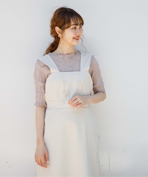 flower(フラワー)の「フェミニンシアーハーフトップ(シャツ/ブラウス・レディース・ホワイト/ベージュ・FREE)」の14枚目の写真