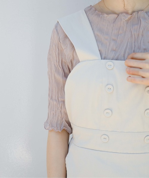 flower(フラワー)の「フェミニンシアーハーフトップ(シャツ/ブラウス・レディース・ホワイト/ベージュ・FREE)」の13枚目の写真