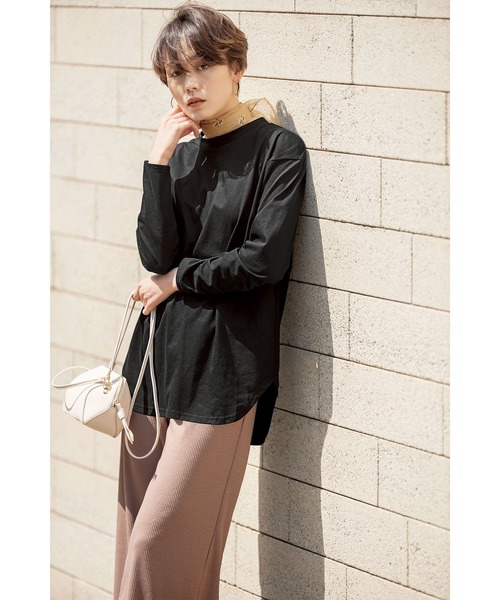 GeeRA(ジーラ)の「裾ラウンドデザインTシャツ(Tシャツ/カットソー・レディース・ブラック/カーキ/ホワイト/その他/ベージュ/ライトベージュ/ラベンダー・LARGE/MEDIUM/XX-LARGE/SMALL/X-LARGE)」の13枚目の写真