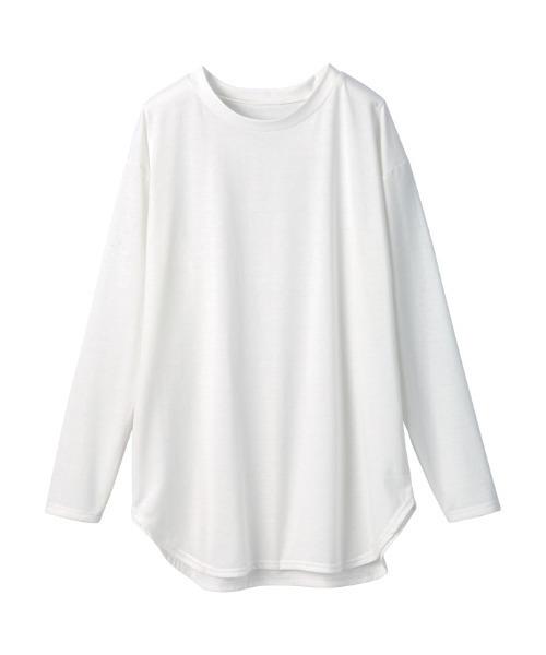 GeeRA(ジーラ)の「裾ラウンドデザインTシャツ(Tシャツ/カットソー・レディース・ブラック/カーキ/ホワイト/その他/ベージュ/ライトベージュ/ラベンダー・LARGE/MEDIUM/XX-LARGE/SMALL/X-LARGE)」の16枚目の写真