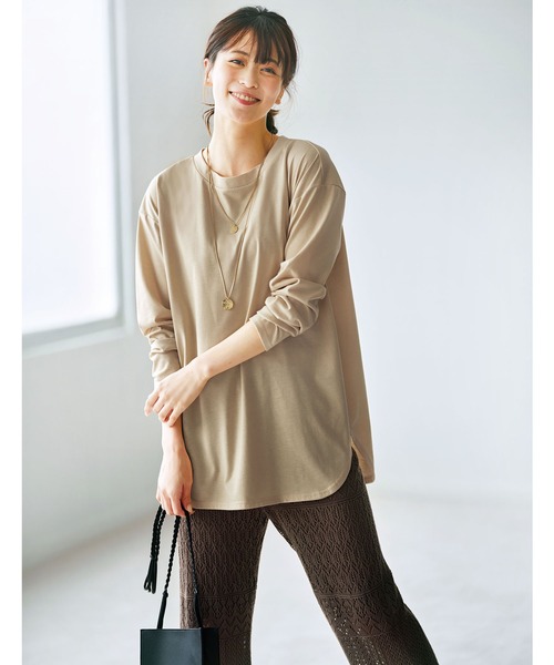 GeeRA(ジーラ)の「裾ラウンドデザインTシャツ(Tシャツ/カットソー・レディース・ブラック/カーキ/ホワイト/その他/ベージュ/ライトベージュ/ラベンダー・LARGE/MEDIUM/XX-LARGE/SMALL/X-LARGE)」の21枚目の写真