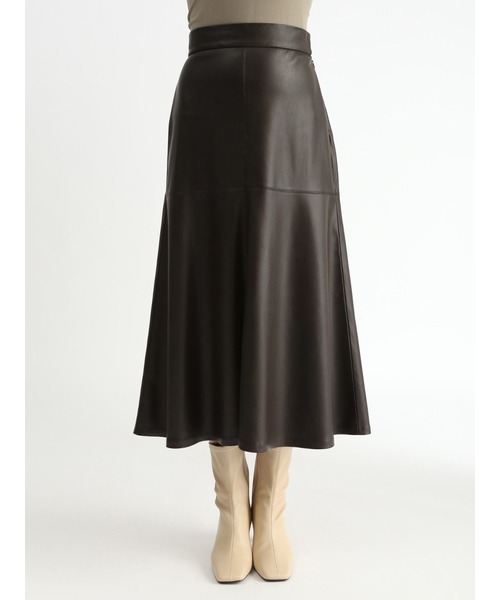【Karen Millen】メタリック フェイクレザー ミディスカート Mila Owen（ミラオーウェン）の「フェイクレザーマーメイド
