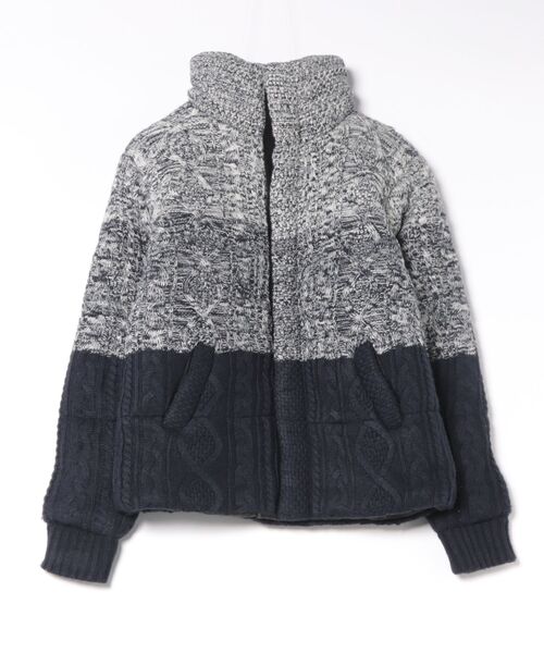 Mag.(マグ)の「【Bl】中綿ニットブルゾン(ブルゾン・レディース・ブルー系その他/ネイビー・MEDIUM/LARGE)」の2枚目の写真