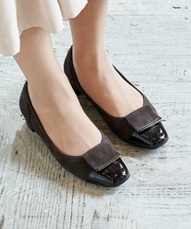 【3E】ローヒールスクエアパンプス