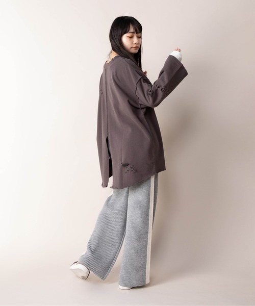 Mysa&Liina（ミーサリーナ）の「ダメージスウェットトップス（スウェット・レディース・チャコールグレー/ラベンダー/グレー系その他/キャメル・M）」の10枚目の写真