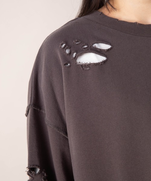 Mysa&Liina（ミーサリーナ）の「ダメージスウェットトップス（スウェット・レディース・チャコールグレー/ラベンダー/グレー系その他/キャメル・M）」の13枚目の写真