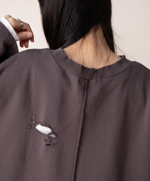 Mysa&Liina（ミーサリーナ）の「ダメージスウェットトップス（スウェット・レディース・チャコールグレー/ラベンダー/グレー系その他/キャメル・M）」の17枚目の写真