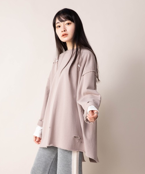 Mysa&Liina（ミーサリーナ）の「ダメージスウェットトップス（スウェット・レディース・チャコールグレー/ラベンダー/グレー系その他/キャメル・M）」の20枚目の写真