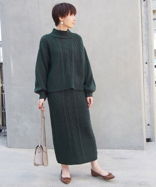 ケーブル柄編みニットセットアップ アンサンブル Nicole White ニコルホワイト のファッション通販 Zozotown