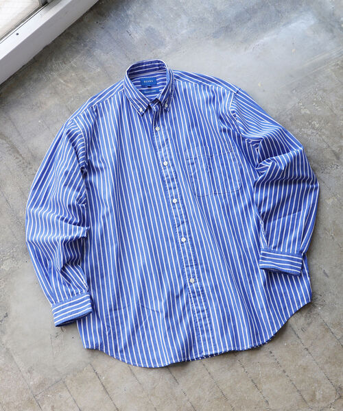 BEAMS（ビームス）の「BEAMS / ストライプ イージー ボタンダウンシャツ（シャツ/ブラウス・メンズ・ブルー/ホワイト・MEDIUM/X-LARGE/SMALL/LARGE）」の22枚目の写真