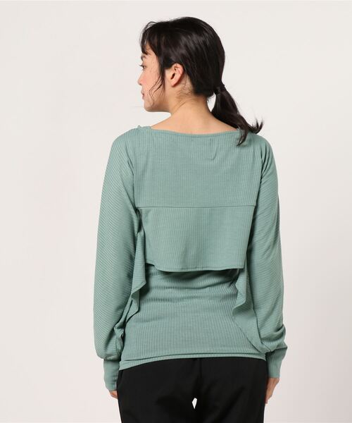 yukichi.(ユキチ)の「Cape design ensemble tops / yukichi.(Tシャツ/カットソー・レディース・グリーン/ブラック/ライトグレー・FREE)」の5枚目の写真