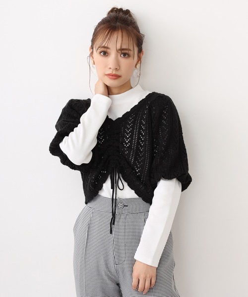 透かし編み2枚セットトップス（ニット/セーター）｜one after another