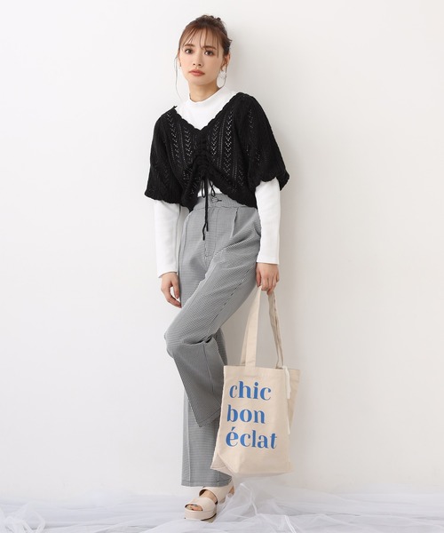 透かし編み2枚セットトップス（ニット/セーター）｜one after another