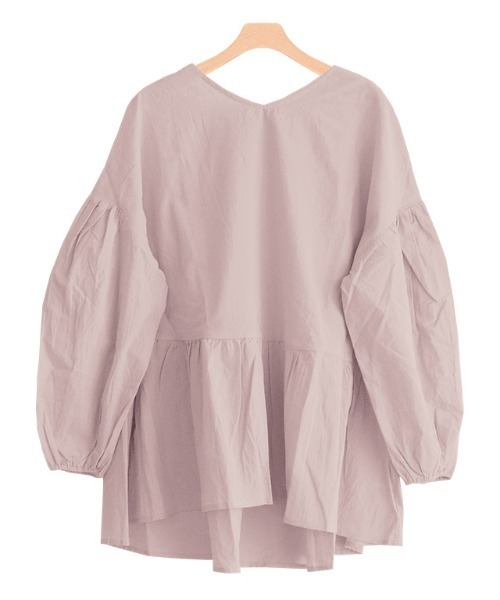 Pierrot（ピエロ）の「ギャザー切替ボリュームスリーブブラウス（シャツ/ブラウス・レディース・ブラック/ベージュ/オフホワイト/イエロー/ピンク・M/L）」の5枚目の写真