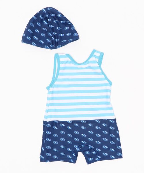 sandia（サンディア）の「ck3553ベビーグレコ 熱帯魚（水着・キッズ・ターコイズブルー・BL/BM）」の2枚目の写真