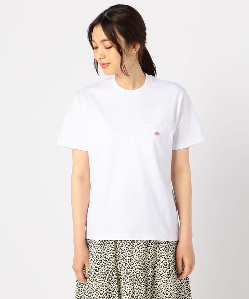 DANTON（ダントン）の「【DANTON/ダントン】POCKET Tシャツ #JD-9041（Tシャツ/カットソー・レディース・ホワイト/ブラック/オリーブ/ダークネイビー/パープル/キャメル・34/36）」の7枚目の写真
