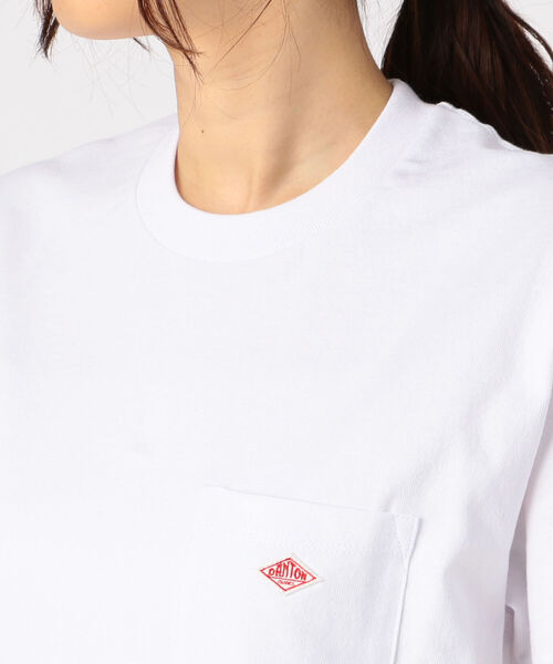 DANTON（ダントン）の「【DANTON/ダントン】POCKET Tシャツ #JD-9041（Tシャツ/カットソー・レディース・ホワイト/ブラック/オリーブ/ダークネイビー/パープル/キャメル・34/36）」の10枚目の写真