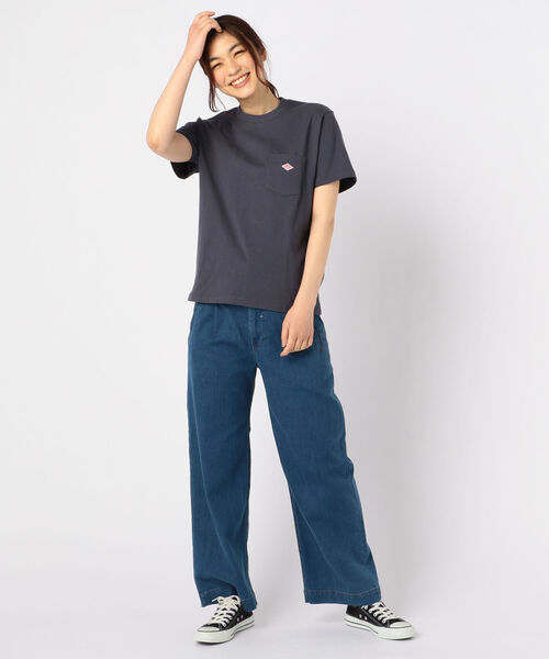 DANTON（ダントン）の「【DANTON/ダントン】POCKET Tシャツ #JD-9041（Tシャツ/カットソー・レディース・ホワイト/ブラック/オリーブ/ダークネイビー/パープル/キャメル・34/36）」の16枚目の写真