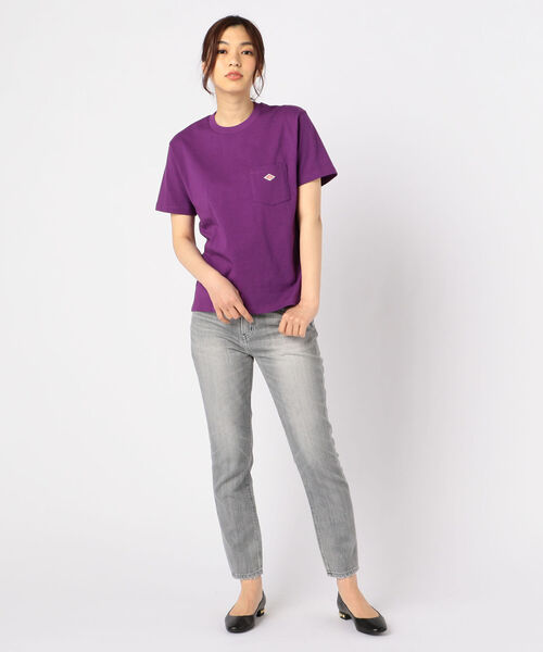 DANTON（ダントン）の「【DANTON/ダントン】POCKET Tシャツ #JD-9041（Tシャツ/カットソー・レディース・ホワイト/ブラック/オリーブ/ダークネイビー/パープル/キャメル・34/36）」の19枚目の写真