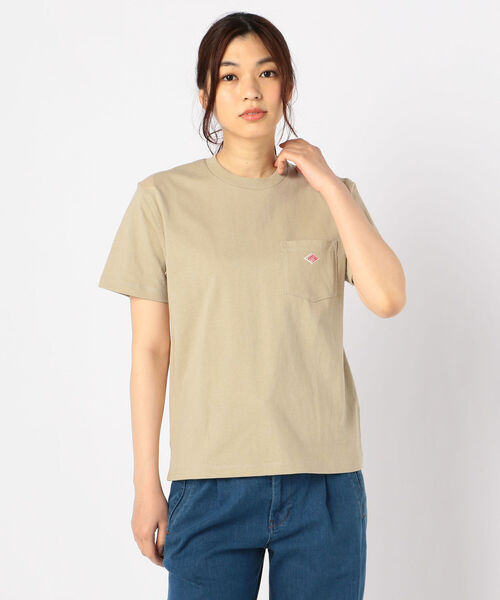 DANTON（ダントン）の「【DANTON/ダントン】POCKET Tシャツ #JD-9041（Tシャツ/カットソー・レディース・ホワイト/ブラック/オリーブ/ダークネイビー/パープル/キャメル・34/36）」の21枚目の写真